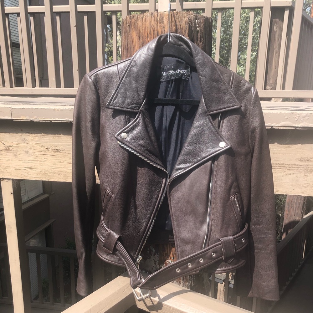 Reformation Leather Motorcycle Jacket